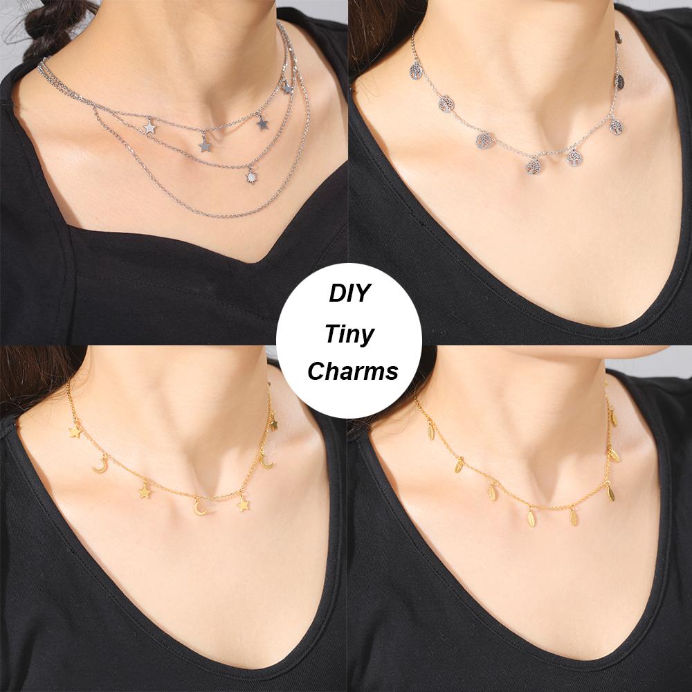 5pcs Tiny Crosses Stars Hearts Charms For Jewelry Make Stainless Steel DIY Bracelet Earring Necklace Pendant Accessory