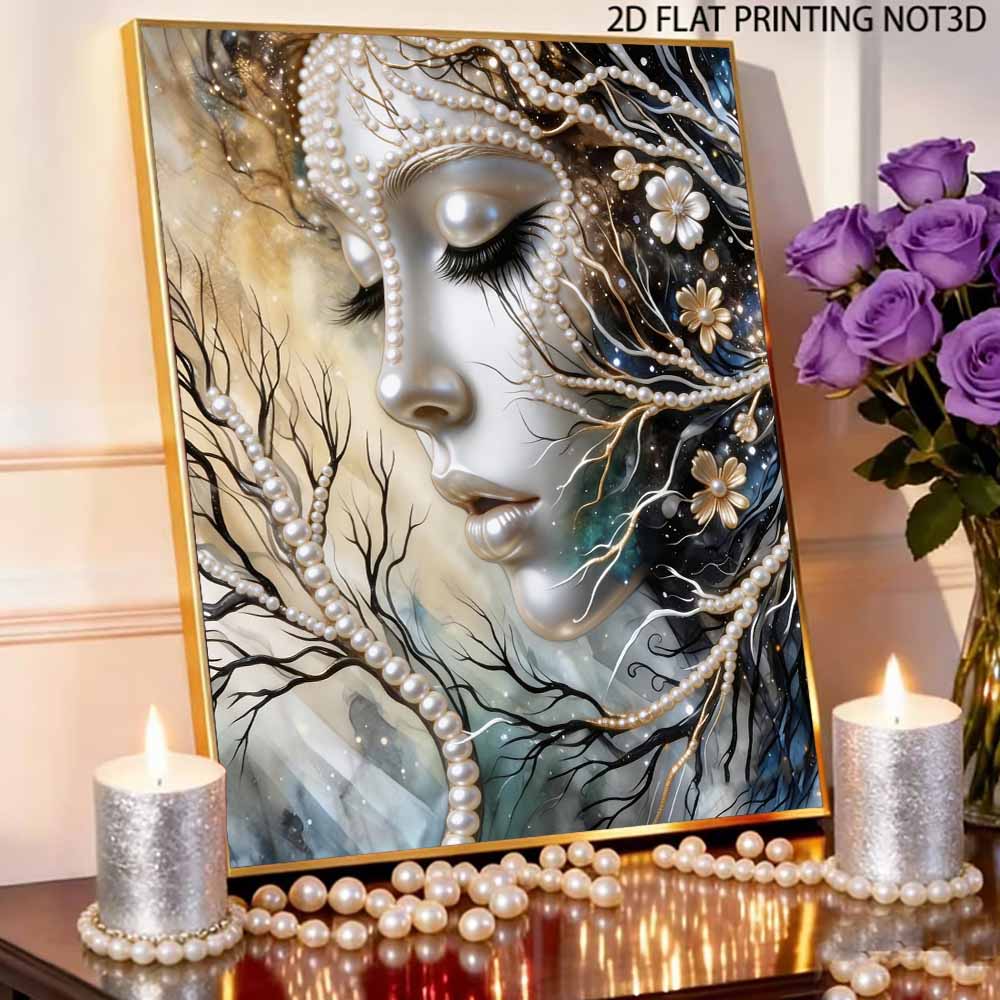 Unique DIY Pearl Gem Painting Kit 30x40cm Beautiful Woman Frameless Art Perfect Handmade Gift for Adults Home Wall Decor for Any Occasion