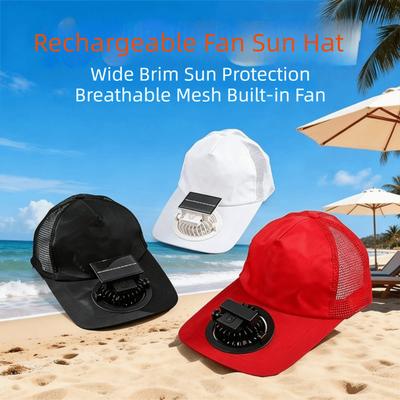 Mesh Summer Fan Sunhat Breathable Baseball Cap Cooling Technology Fishing Hat  Sun Protection