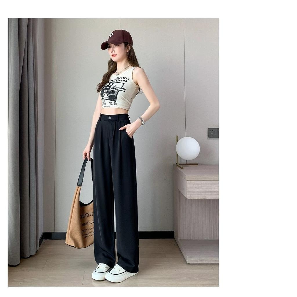 Women Suit Pants Lady Classic Fashion Trousers Female Comfortable Straight Leg Pants Mom Korean Casual Baggy Long Slacks