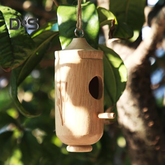 Wooden Hummingbird House for Outside Hanging Small Wildbird Nesting House for Outdoor Garden Porch Window Decor