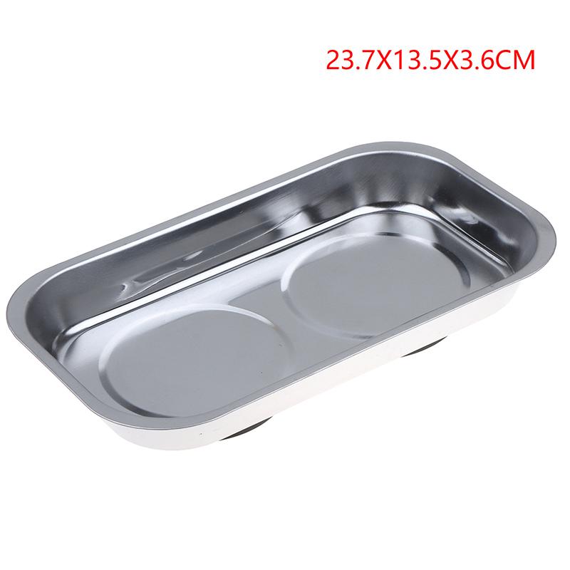 Stainless Steel Magnetic Trays Circular Rectangular Magnetic Parts Bowl Bolts Nuts Screw Storage Tray Metal Tool Holder Plate