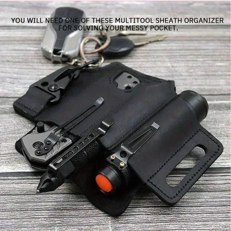 EDC Tactical Tool Holster Retro Outdoor Tool Belt Bag Sports Belt Bag Knife Holster Flashlight Holster