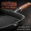 Striped Non-stick Steak Frying Pan, Square shape1100G Thickened Multifunctional Cast Iron Baking Pan, Easy To Clean, Suitable for Induction Cookers,