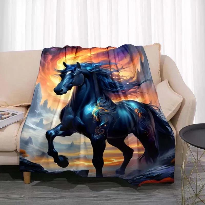3D Tier Pferdemuster Heimdecke Einhornmuster Schlafzimmer Wohnzimmer Dekoration Picknickdecken für Kinderzimmer Bett Geschenk