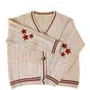 Star Patterned Women's V-neck Sweater Jacket Solid Color Long Sleeved Single Breasted Warm Jackets Autumn and Winter Woman Casual Cardigan