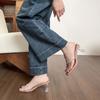 Crystal word with sandals women wear summer rhinestones sexy high-heeled transparent cool slippers