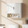 Bathroom Cabinet, Wall Mounted Storage Cabinet with Adjustable Shelves, 60 x 20 x 60 cm, White
