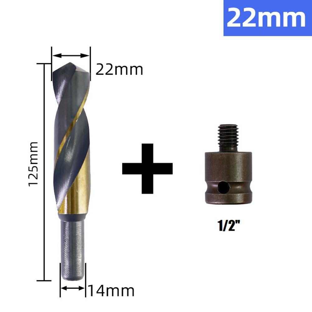 14mm Shank Drill Bit With Adapter HSS Drill Bit Drilling For Cobalt Metal Plastics PVC Pipes Hole Making Tool 14mm-25mm