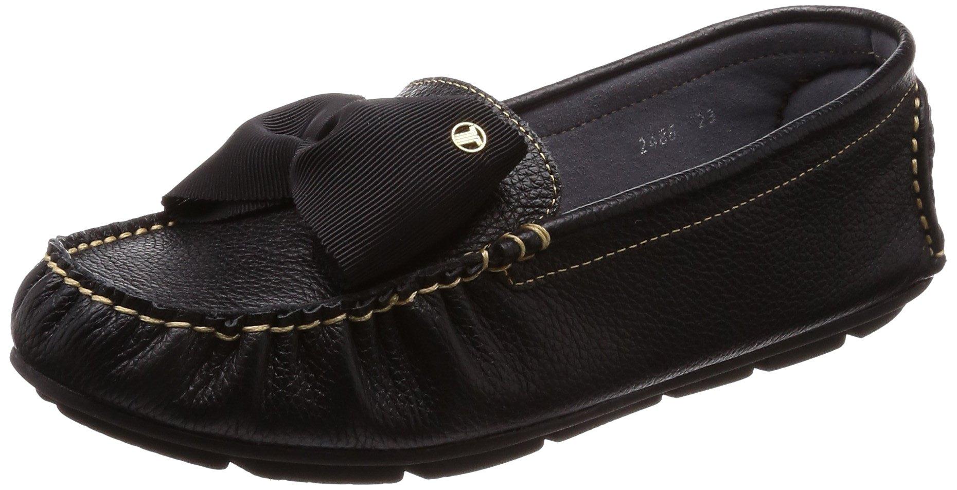 

Lanvin en Bleu Ribbon Motif Soft Moccasin Size E Flats, Black, 23cm, чёрный