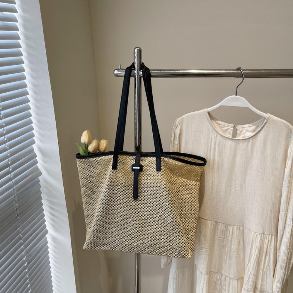 Boho Woven Straw Bag Beach Shoulder Bags Ins Straw Tote Bag  for Women