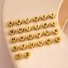 CARLIDANA Stainless Steel Alphabet Pendant Jewelry Accessories Gold Plated Black Letter Charm Heart Initial Beads for Jewelry