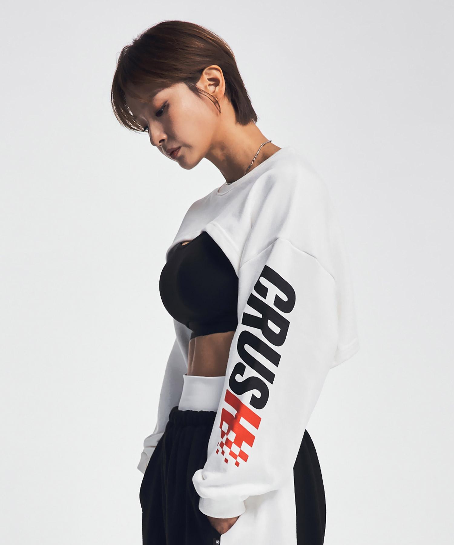 Crush Style Bolero Sweat Cover-Up Shirt White Free