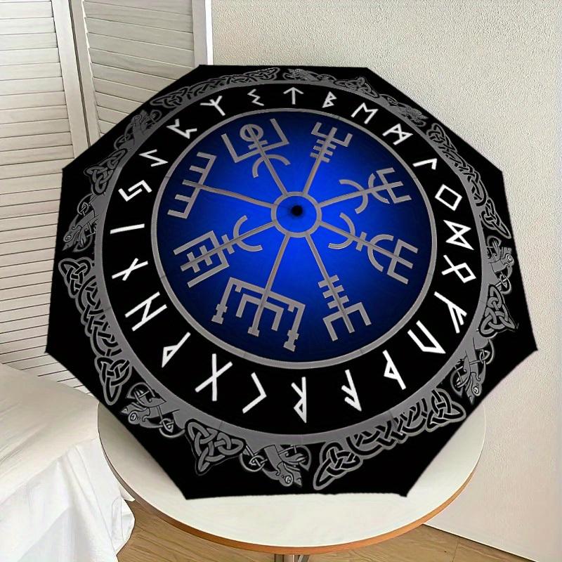 1pc Viking Compass Print Umbrella , Multi-functional Umbrellafor Men & Women, Valentine's Day Gift0817131