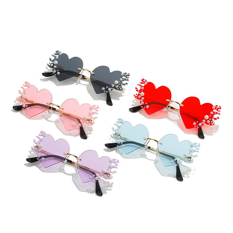 Sunglasses, Personalized Diy Diamond-Encrusted Glasses, Love Pearl Sunglasses For Women