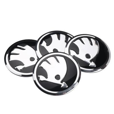 2026 Hot 4PCS 56mm Aluminium Alloy Auto Car R Wheel Hub Center Caps Emblem Sticker For Skoda Octavia A7 Rapid Fabia Superb VRS V