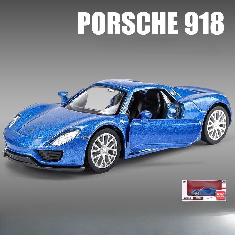Simulation 1/36 Maßstab Porsche 918 Supersportwagen Legierungsmodell Sammlung Miniaturauto Heimdekoration Spielzeugfahrzeug Kinder Junge Geschenk