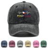 Heart-shaped Flag of Philippines Washed Cotton Snapback Baseball Caps Man's Cap Sporting Fashion Adjustable Baseball Hat