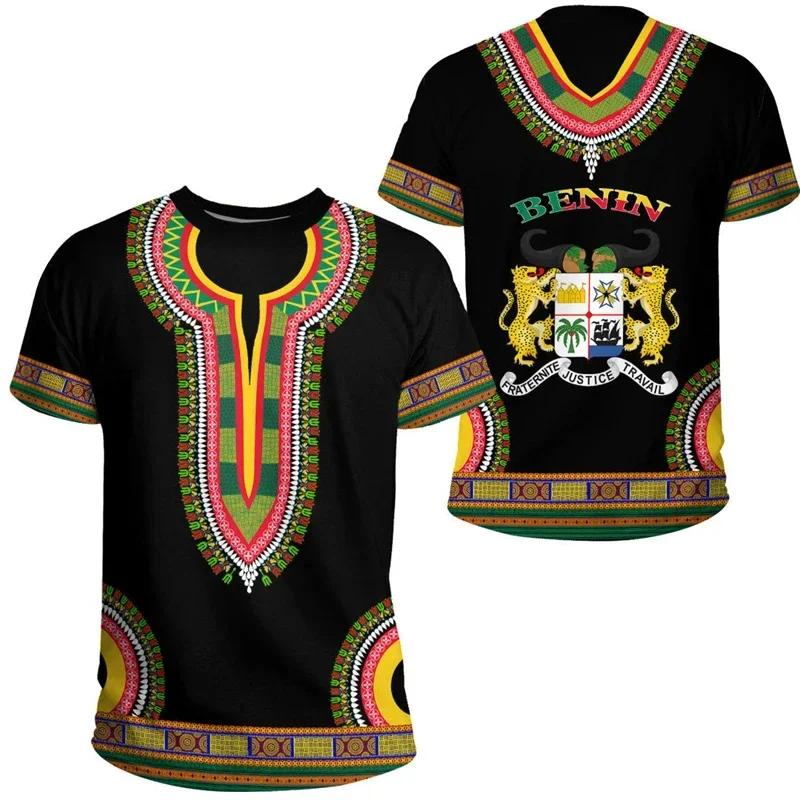 The Republic of Benin Flag Football Jersey African Benin National Day Graphics T-shirts 3D Printed Fashion Short Sleeve T Shirt