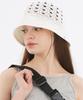 THE-ABON Women'S Summer Peaky Knitted Bucket Hat Beige