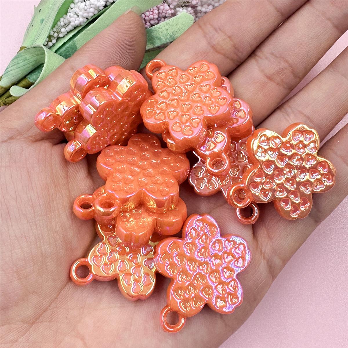 

Высококачественные бусины-лепестки ручной работы 26,4 * 30,5 мм Изысканный материал 10 шт. Креативные аксессуары Подвески в виде цветка и сердца любви Акриловые для изготовления украшений своими руками оранжевый