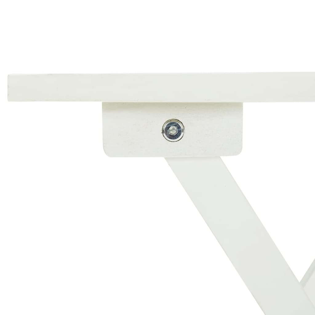 Bistro Table White 46 X 46 X 47 Cm Solid Acacia Wood