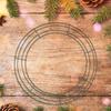 DIYs Wreath Frame star Heart Round Metal Wire Ring Flower Garland Holder Ornament for Wedding Birthday Party New Year Decoration