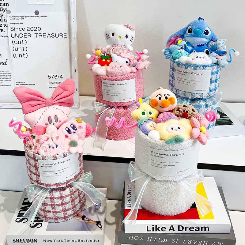 Kirby Sanrio Kuromi & Melody Plush Doll Bouquet - Perfect Christmas or Birthday Gift