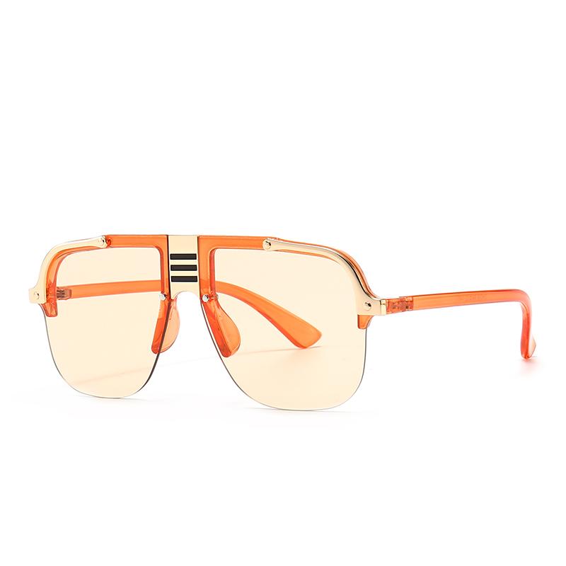 H008  Flat-Top Large-Frame Sunglasses Modern Charming Trendyy Street Style Sunglasses Ins Style Women