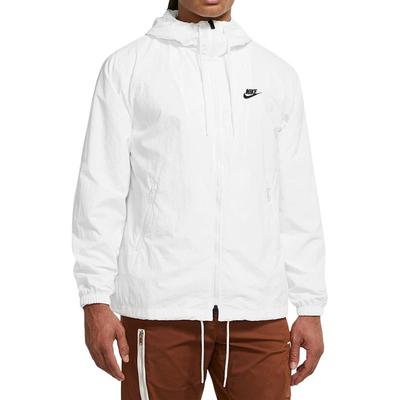 Full Zip Embroidered Breathable Hooded Long Sleeve Coach Jacket Men Jacket White FB7398-100