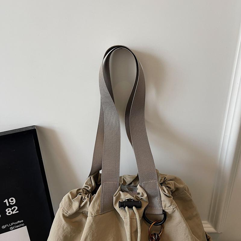 Tote Bag Women's Drawstring Backpack Large Capacity Lightweight Commuter Portable Shoulder Bag