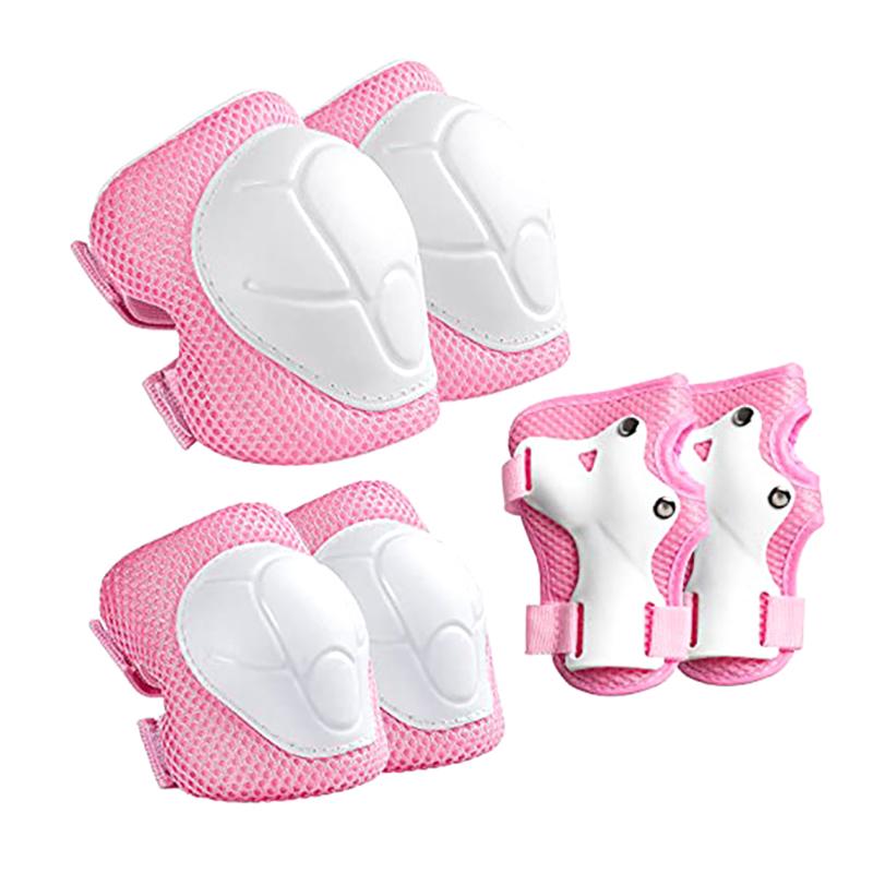 

Детские наколенники налокотники защита комплект защитной экипировки для девочек мальчиков защитное снаряжение для роликовых коньков велоспорта велосипеда скейтборда спорта розовый