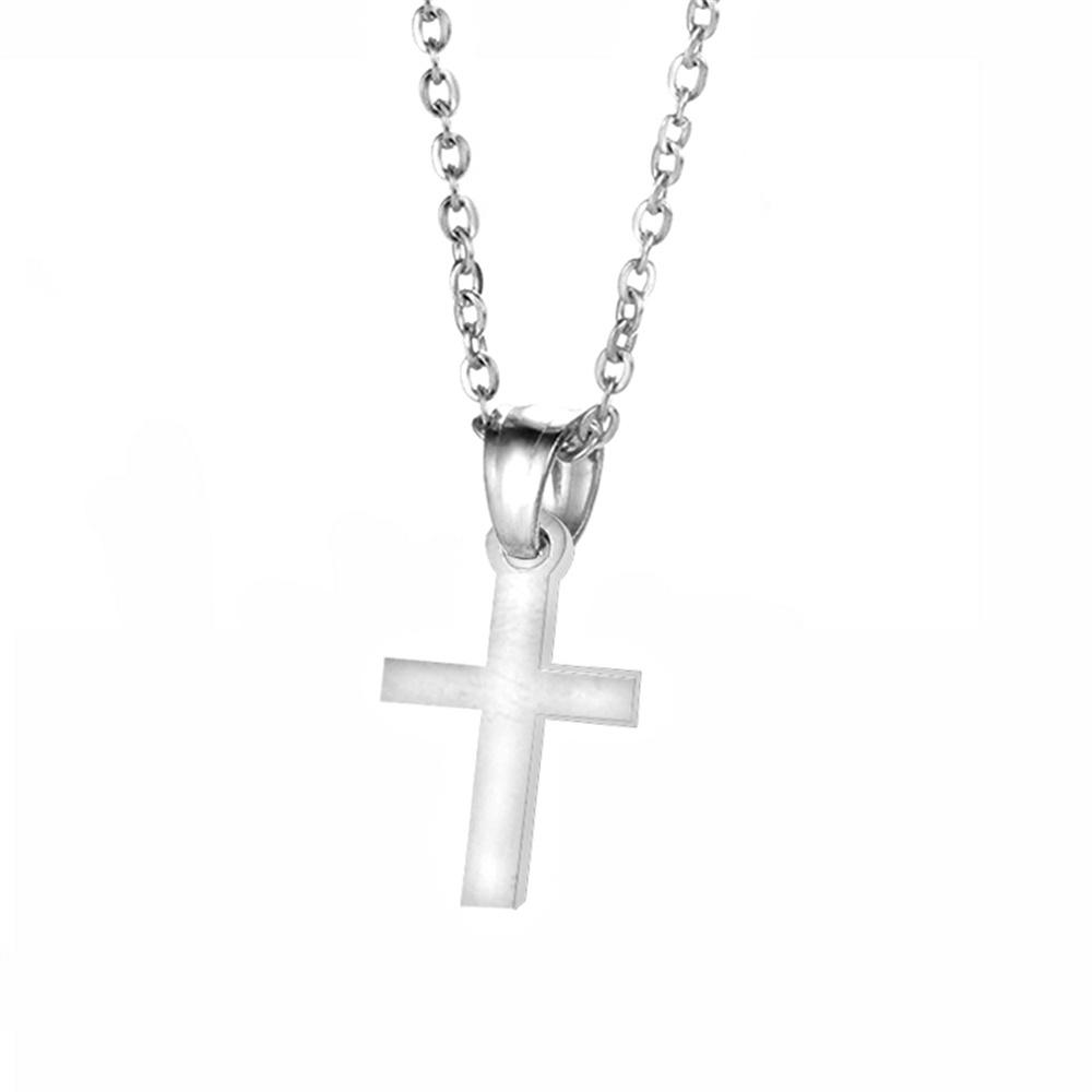 

Fashion Small Faith Cross Pendant Female Gold Silver Color Stainless Steel Necklace For Women Religious Party Jewelry Gift 2025 45cm