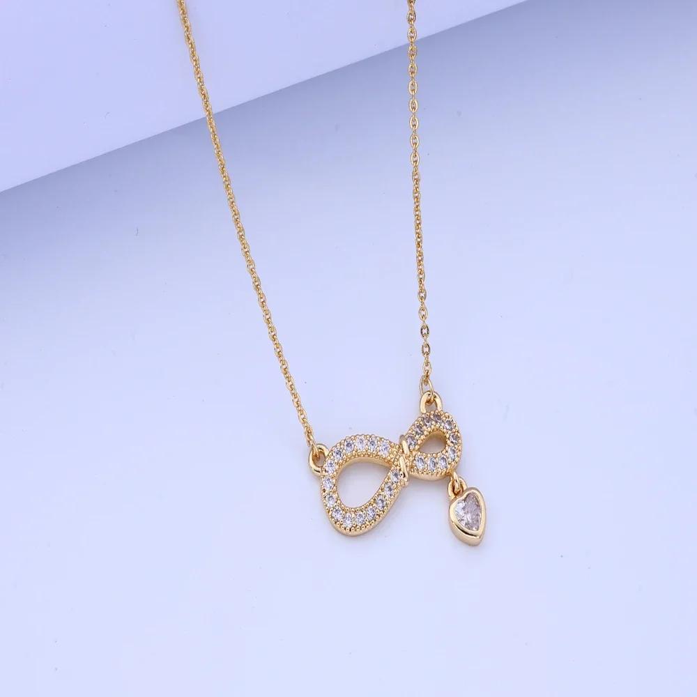 

Simple fashion personality figure 8 love micro inlaid zircon necklace versatile temperament ladies necklace Valentine s Day gift 45