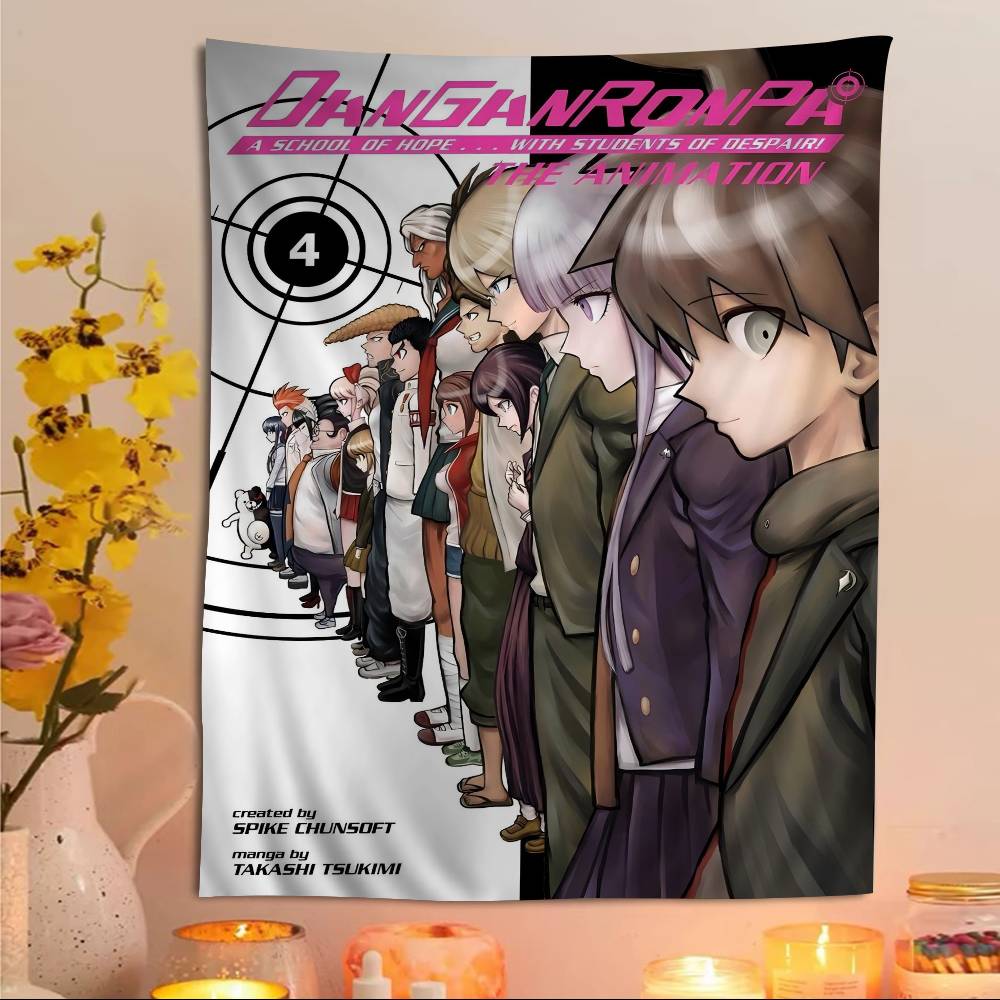 Anime Game Danganronpa Chart Tapestry Art Science Fiction Room Home Decor Cheap Hippie Wall Hanging
