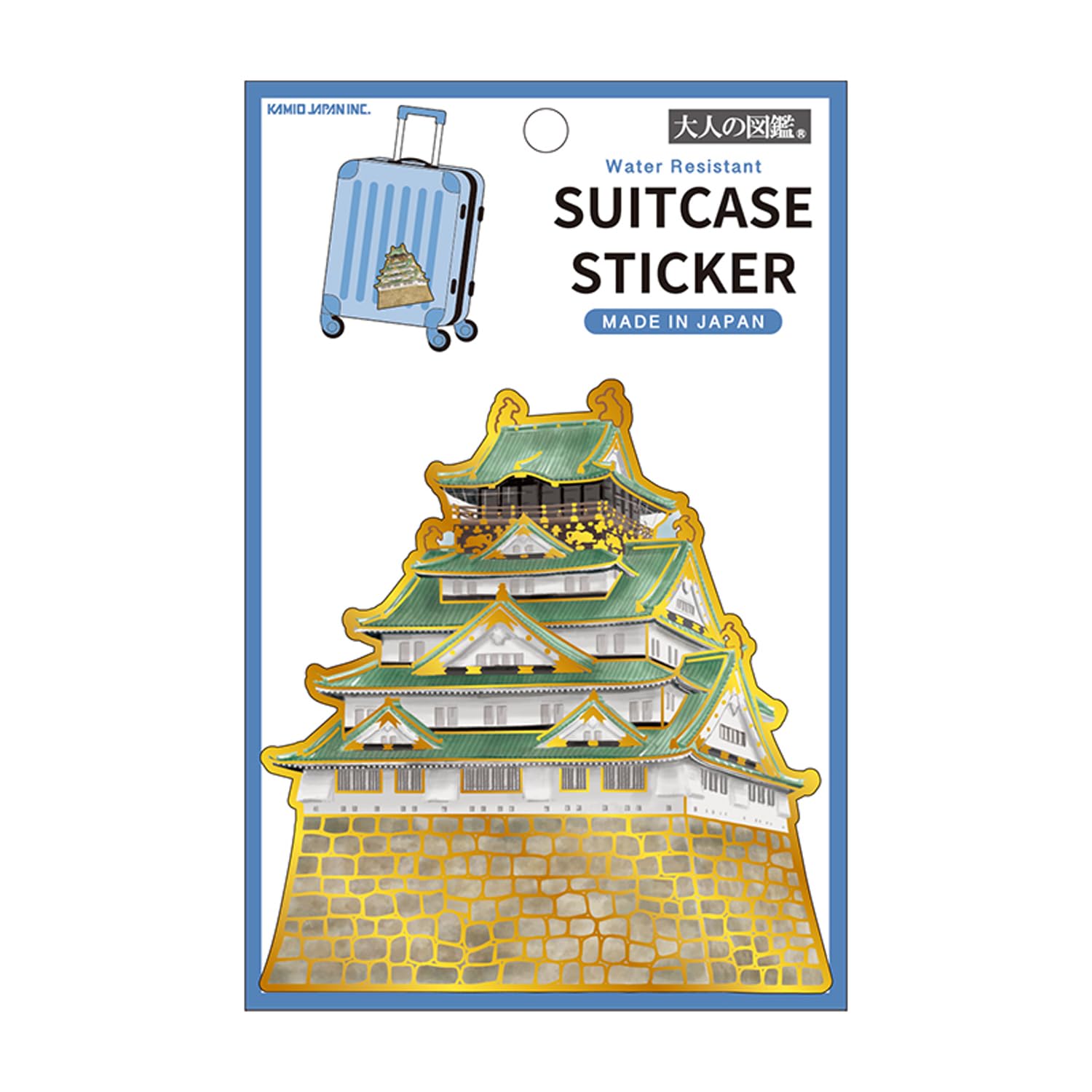 

Kamio Japan Stickers Adult Illustrated Suitcase Sticker Osaka Castle 226602