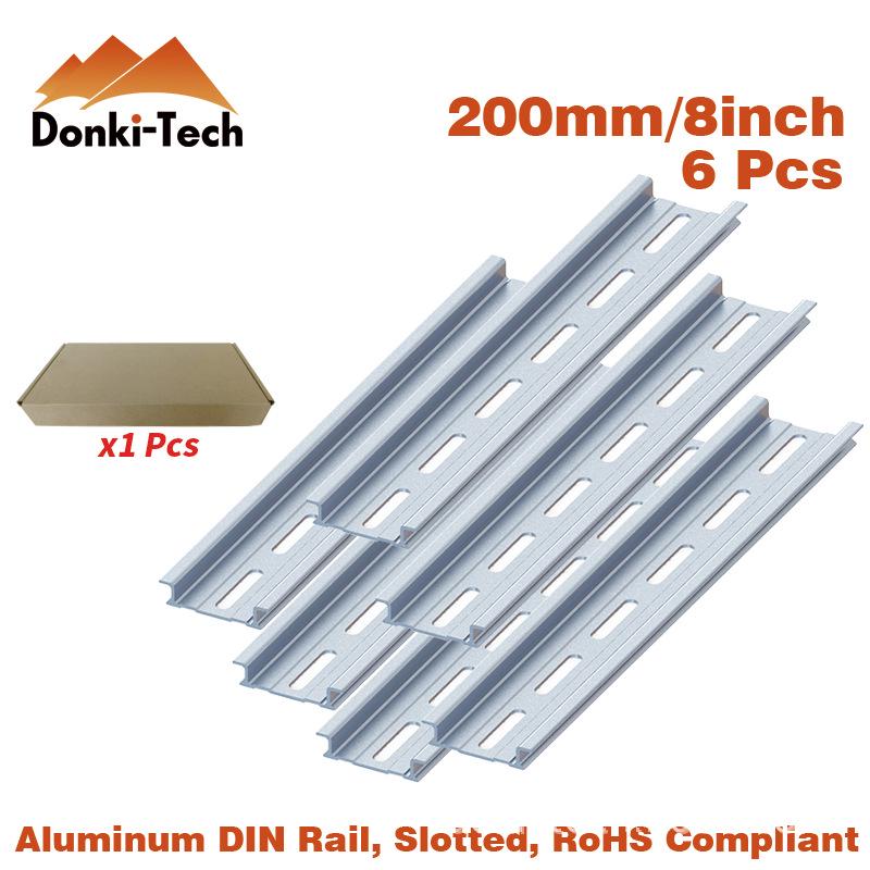 Aluminum Alloy Electrician Slide Rail - 4/8/12 Inch Top Hat Slotted Rail for Mounting Hardware Components
