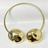 Exaggerated Personality Metal Glossy Pleated Discus Shaped Double Head Collar Chic Cool Style Necklace For Women