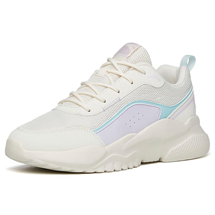 Anta Comfortable Cushioning Slip Resistant Abrasion Resistant Low Top Casual Shoes Women's White Blue 922218872-1