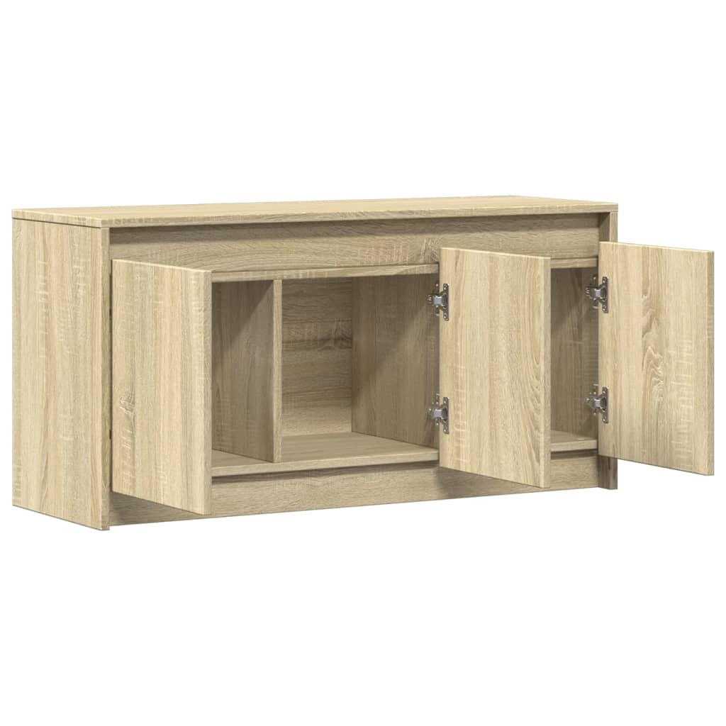 TV Cabinet with LED Lighting Sonoma Oak Finish 100 X 34 X 50 Cm