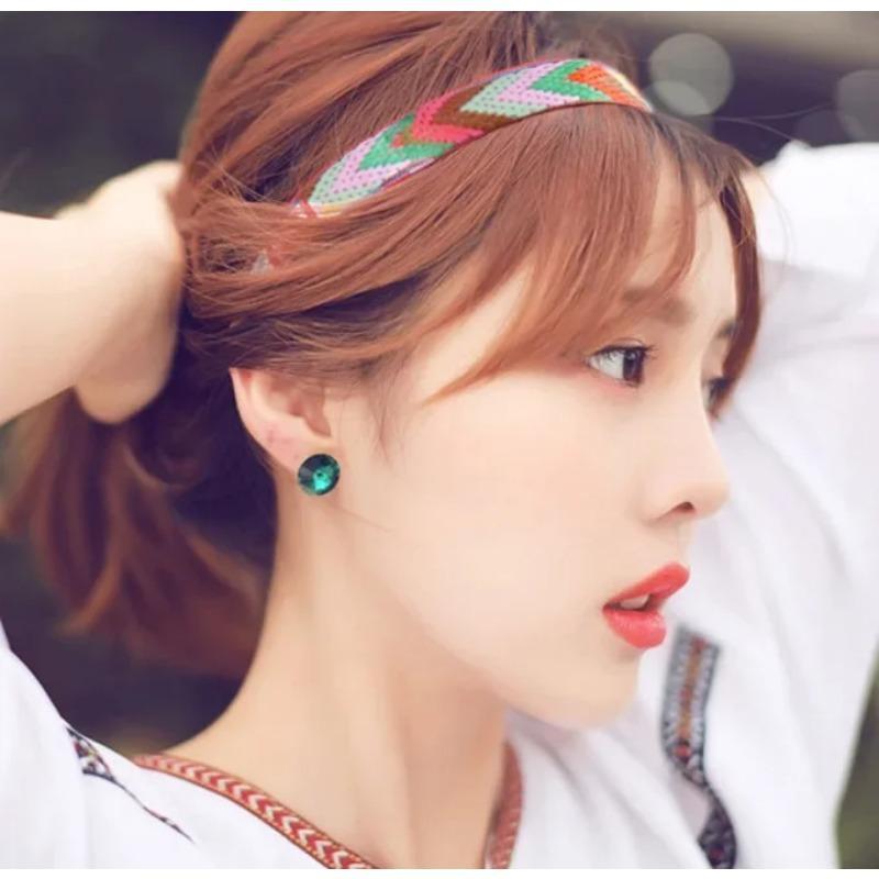 2024 High Quality Vintage Bohemian Ethnic Embroidery Flower Headband for Women Girl Elastic Hair Band Retro Hair Accessories