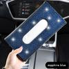 Car visor tissue box leather seat seat back rhinestone tissue clip creative fashion female rhinestone car paper box