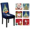 Festive Christmas Chair Cover Full Protection Stylish Cartoon Printed Dining Chair Set