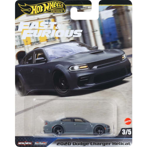 Hot Wheels Fast & Furious 2020 Dodge Charger Hellcat Vehicle Toy, Gray, JBL96, Ages 3 and Up