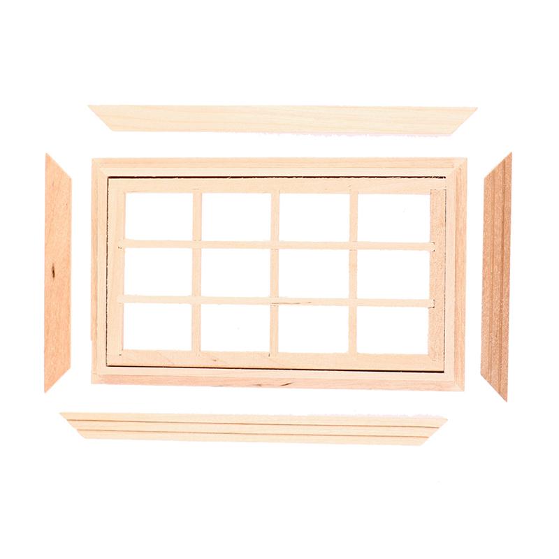 1:12 Puppenhaus Miniatur Tür Fenster 12 Gitter Quadratische Fenster Modell Haus Dekoration