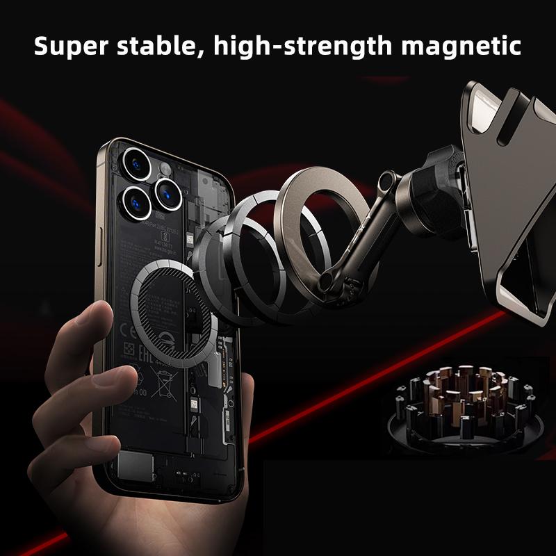 Car Phone Holder For Tesla Model3 Highland Model Y 2019-2025 Metal Mount Adjustable Magnetic Car Phone Support Frame Accessories