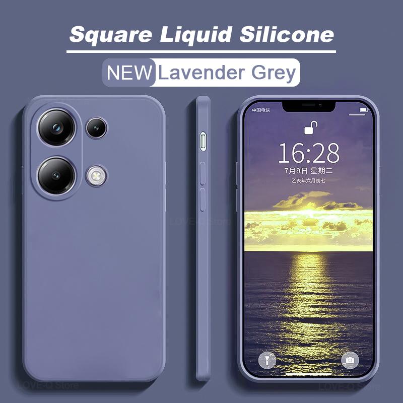 Für Poco M6 M 6 Pro M6Pro Fall Luxus Quadratische Flüssigkeit Silikon Soft Cover Für Xiaomi Poco M6 Pro 4G Poco M 6 Pro PocoM6 Pro