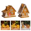 Durable Resin Christmas Village House LED Lighted Decoration Holiday Ornament For Tabletop Festival Tiny Scene