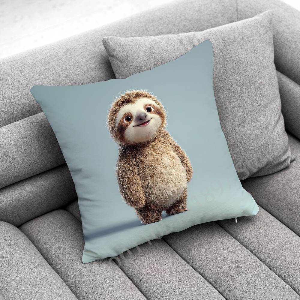 Yoga Sloth Sleep Cute Throw Pillow Case For 45*45cm 40cm 30cm 50cm 55cm Square Home Pillowcase Case