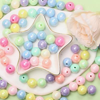 20 stücke 4mm Acryl DIY Armband Ohrring Zubehör Runde Lose Perlen AB Magische Farbe Schmuck Machen Mode Handgemachte Materialien Zubehör